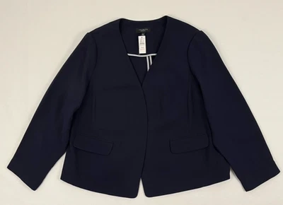 Chaqueta Blazer Talbots Mujer Talla 16 WP Plus Petite Azul Marino Oficina Abierta Trabajo NUEVO Foto 1 de 4