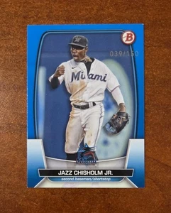 2023 Bowman #22 Jazz Chisholm Jr. Miami Marlins Blue Parallel /150 - Picture 1 of 1