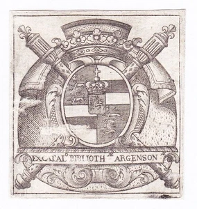 Exlibris Voyer de Paulmy d'Argenson Chevalier Malte blason bookplate gravure 18e - Picture 1 of 1