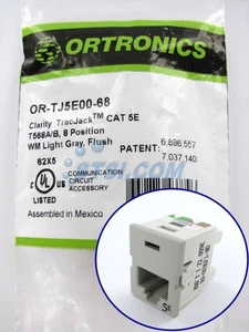 Ortronics Clarity TracJack OR-TJ5E00-68 CAT5e Jack, Light Gray ~STSI - Picture 1 of 3