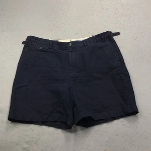 Lands End Shorts Mens 38 Blue Baird McNutt Irish Linen Summer Buckle Casual - Picture 1 of 9