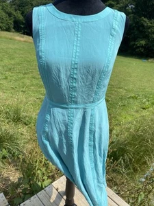 Womens Talbot Dress 2 petit Blue 100% silk natural colorful casual lightweight - Picture 1 of 11