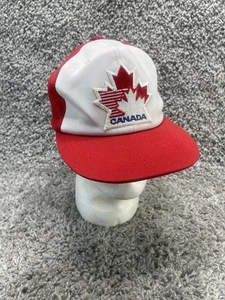 Cappello camionista vintage berretto snapback rosso bianco Ted Fletcher sport Canada foglia d'acero - Foto 1 di 10