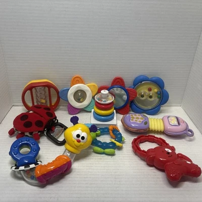 Lote de 10 cascabeles de plástico vintage para bebé bebé, juguetes Foto 1 de 4
