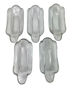 Vintage Indiana Glass Banana Split Dishes, Hot Dog Plates, Boat Dish Set of 5 - Picture 1 of 6