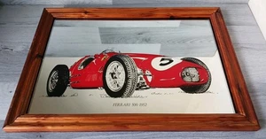 Ferrari 500 1953 Mirror Vintage Automobilia Framed 20 X 14 Inches  - Picture 1 of 21