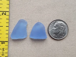 GENUINE PURE BEACH SEA GLASS SURF TUMBLED CORNFLOWER LIGHT BLUE SMALL FROSTED V2 - Picture 1 of 8