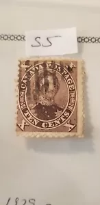 Canada 1859 SC#16 Chocolate Brown Extremely Rare Canadian Stamp Idsa. - Picture 1 of 4