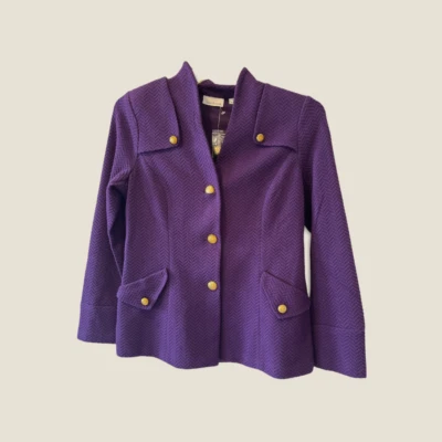 Chaqueta Blazer Abrigo Joan Rivers Punto Púrpura XS Mujer Foto 1 de 3