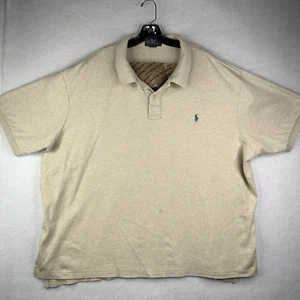Polo Ralph Lauren Herren Größe 4XB Big Beige Marineblau Pony kurzärmeliges Poloshirt - Bild 1 von 12