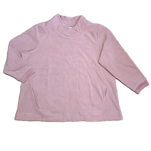 Denim & Co. Damen Chenille Fleece Tunika, Crossover Ausschnitt, Altrosa. 3X - Bild 1 von 2