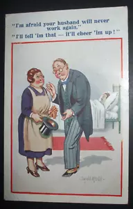 20s DONALD MCGILL Comic DOCTOR SICK HUSBAND WILL NEVER WORK AGAIN CHEER HIM UP - Picture 1 of 2