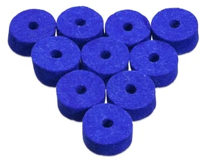 AHEAD Blue All Natural Wool Cymbal Felts (10 Pack) 1.5" x .5" AWFBLU - Picture 1 of 1