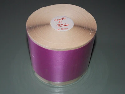 25 MÈTRES DE RUBAN ANCIEN EN SATIN EN ROULEAU-ANCIENT RIBBON-80 MM DE LARGE-N°5 - Photo 1/4