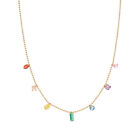Luxury Colorful Crystal Rhinestones Women Lady Necklace Titanium Steel Vintage