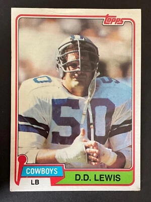D.D. Lewis 1981 Topps Football Card #134 Dallas Cowboys Linebacker - NM - Image 1 of 2