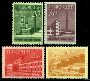 Albania 1963 industria, edificios, fábrica de alimentos, refinería de petróleo, planta de cobre, M.784, montada sin montar o nunca montada - Imagen 1 de 2