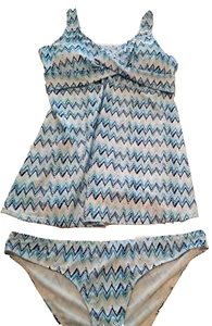 Women Bathing Suit 2X Flared A Line Skirt Bikini Bottom 2 Piece Lined Full Cover - Picture 1 of 14