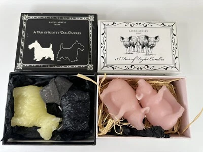 Laura Ashley Home Two Pairs Of Animal Shaped Candles Scotty Dogs Pigs Boxed - Image 1 of 4