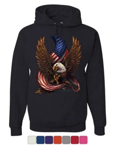 Sudadera con capucha EE. UU. Stars and Stripes Patriot American Pride Bald Eagle - Imagen 1 de 9