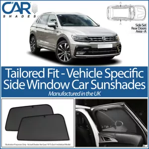 VW Tiguan 5dr 16> CAR SHADES UK TAILORED UV SIDE WINDOW SUN BLINDS PRIVACY BABY - Picture 1 of 12