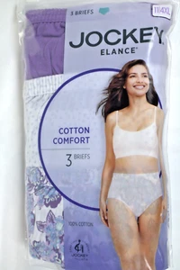 Jockey Elance Briefs Multi Color Cotton 3 Pk Underwear Womens Size 11 4XL - Picture 1 of 6