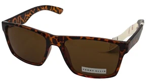 Perry Ellis Mens Sunglass Tortoise Plastic Rectangle, Brown Lens PE103 2 - Picture 1 of 12