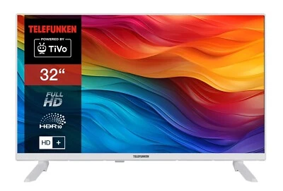 TELEFUNKEN 32 Zoll Fernseher Smart TV Full HD HDR Triple-Tuner 6 Monate HD+ wei? - Bild 1 von 4