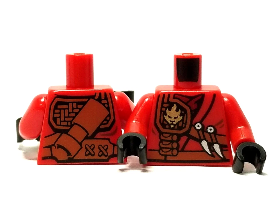 LEGO Minifigura Ninja Bata Torso Llamas Dagas Cromo Dorado León Ninjago Guerrero Foto 1 de 1