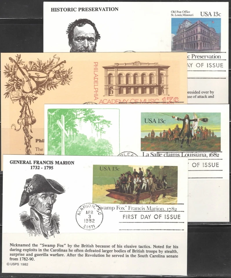 US Scott #UX94 - UX97 Post Card First Day of Issue - Image 1 of 1