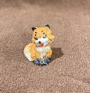 Pre Owned Vintage Uniquely Adorable Handmade Ceramic Small Red Fox Figurine - Picture 1 of 5