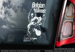 Belgian Malinois Car Sticker - Dog On Board Bumper Window Decal Sign Gift V06 - Picture 1 of 1