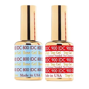 DND DC Duo Top Coat No Cleanse 900 & Base Coat 800 Soak Off Gel Polish 2024 - Picture 1 of 4