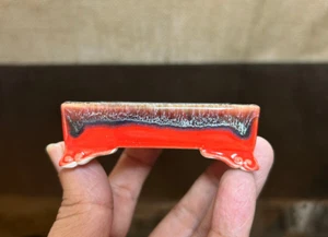 Bonsai tree pot, handmade, 3 layers of colored glaze, mini size very cute 2.9" - Picture 1 of 10