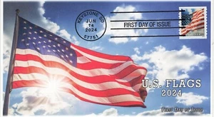 24-195, 2024, U.S. Flags,  First Day Cover, Standard Postmark, Keystone SD, Coil - Picture 1 of 1