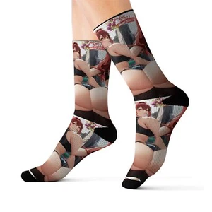 Anime Ecchi Hentai Manga Waifu Japanese Fanboy Sublimation Socks Leg Warmers toe - Picture 1 of 13