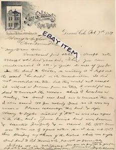 1889 JAY E. ADAMS Denver Colorado IMMOBILIEN 1939 Welton St. BRIEFKOPF signiert - Bild 1 von 1