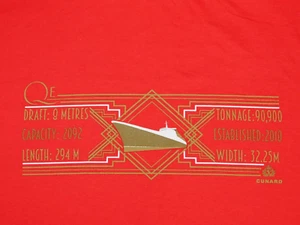 Cunard Queen Elizabeth 2010 Cruise Unisex T-Shirt Size M Fruit of the Loom label - Picture 1 of 12