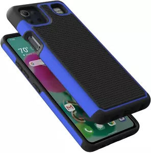 For LG K92 5G Case Shockproof Hybrid Blue Rubber Hybrid Protective Case Cover - Picture 1 of 9