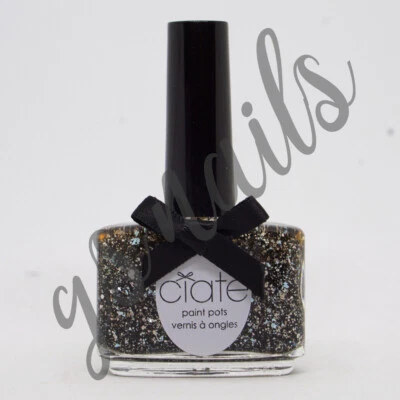 CIATE LONDON - NAIL POLISH - BROCADE PARADE (BLACK, WHITE AND SILVER CONFETTI) - Image 1 of 2