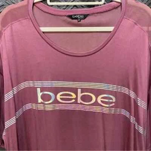 Bebe Dusty Pink Tee Plus Size 3X Mesh Shoulders NWT - Picture 1 of 9