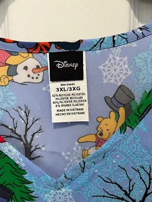 Blusa Médica de Invierno Disney Winnie The Pooh Azul Foto 1 de 4