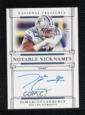 2020 Panini National Treasures Notable Nicknames /25 DeMarcus Lawrence Auto