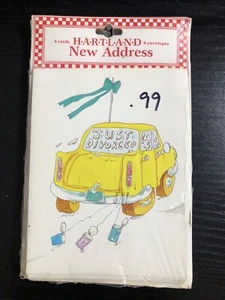 Vintage JUST DIVORCED Change of Address Cards w/ Envelopes Pack of 8 NEW SEALED - Picture 1 of 2