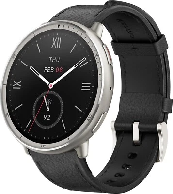 Amazfit Active 2 44mm AMOLED Fitness Smart Watch with Leather Band (Black) - Image 1 of 4