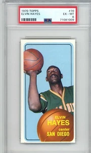 1970-71 Topps NBA Elvin Hayes #70 PSA 6 EX-MT - Picture 1 of 2