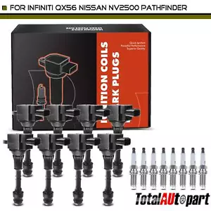 8x Ignition Coil & IRIDIUM Spark Plug Kit for INFINITI QX56 Nissan Armada Titan - Picture 1 of 8