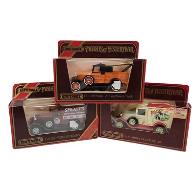 Matchbox Models of Yesteryear 1930 3 Car Lot Tow Truck Toffee Y-22 Y7  - Image 1 of 4