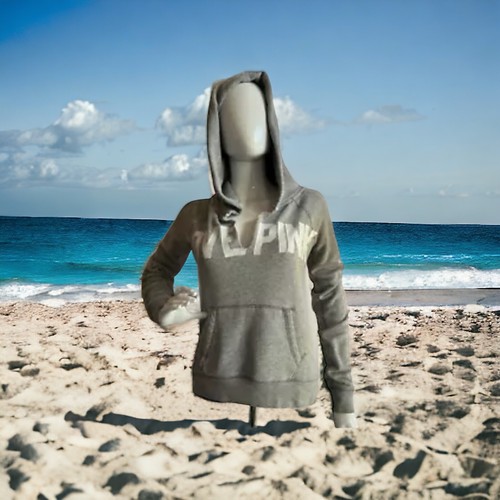 UNDERCOVER Felpa con cappuccio rosa Victorias Secret donna grigia estiva taglia XS