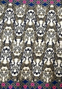 Polyester Venezia 2 ways Stretch Light Weight Big Damask Double Side Border - Picture 1 of 3